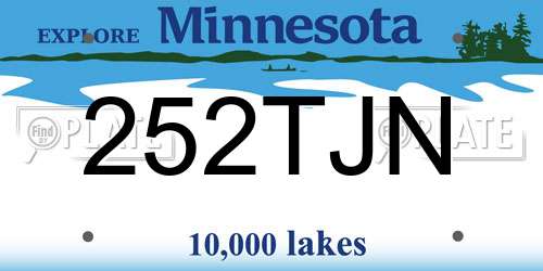 252TJN Minnesota License Plate