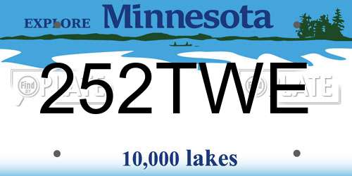 252TWE Minnesota License Plate