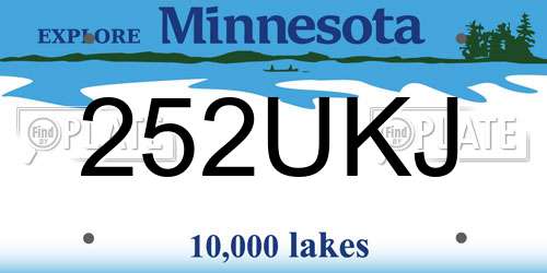 252UKJ Minnesota License Plate