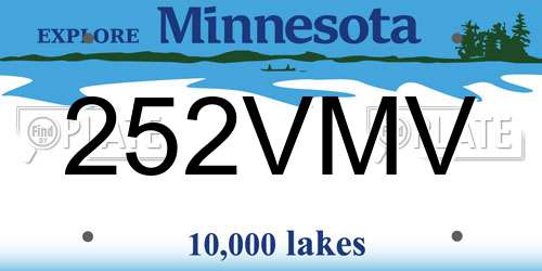 252VMV Minnesota License Plate
