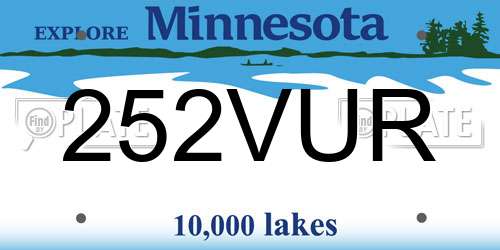 252VUR Minnesota License Plate