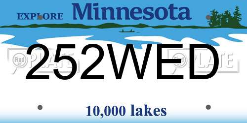 252WED Minnesota License Plate