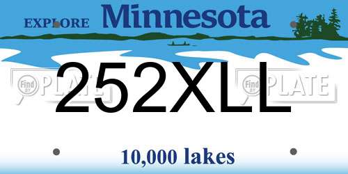 252XLL Minnesota License Plate