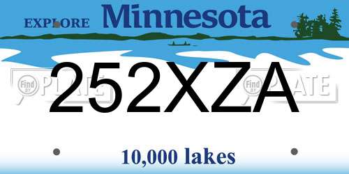 252XZA Minnesota License Plate