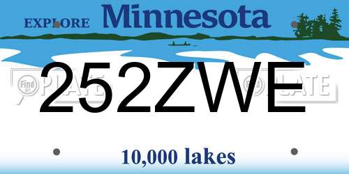 252ZWE Minnesota License Plate