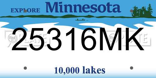 25316MK Minnesota License Plate