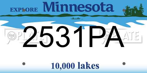 2531PA Minnesota License Plate