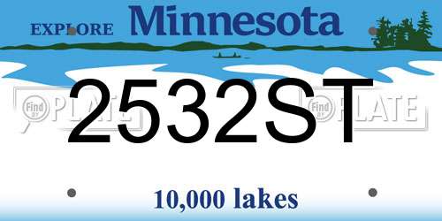 2532ST Minnesota License Plate