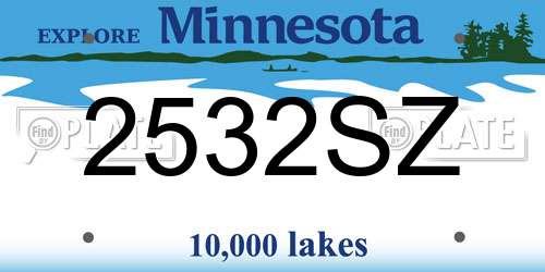 2532SZ Minnesota License Plate