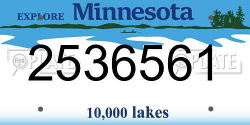2536561 Minnesota License Plate