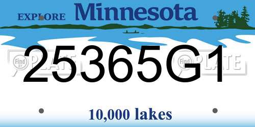 25365G1 Minnesota License Plate