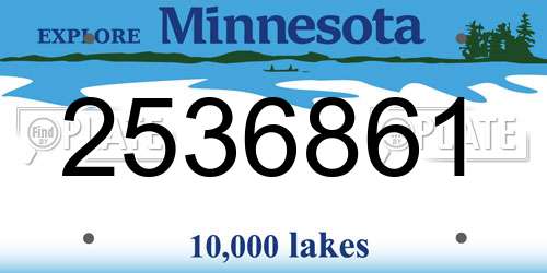 2536861 Minnesota License Plate