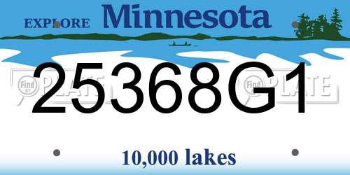 25368G1 Minnesota License Plate
