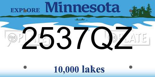 2537QZ Minnesota License Plate
