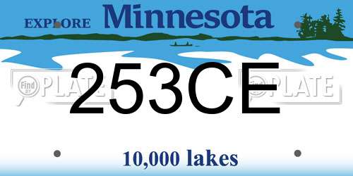 253CE Minnesota License Plate