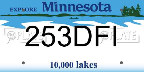 253DFI Minnesota License Plate