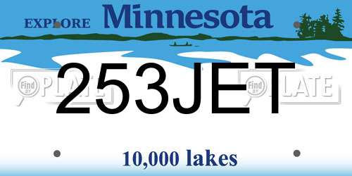 253JET Minnesota License Plate