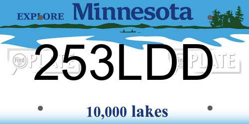 253LDD Minnesota License Plate
