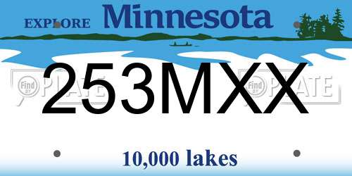 253MXX Minnesota License Plate