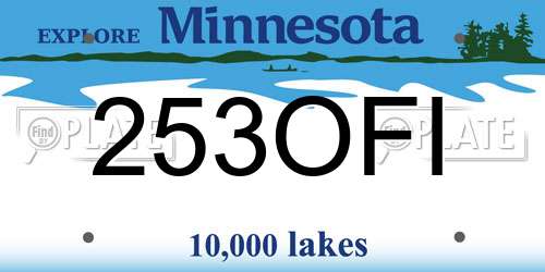 253OFI Minnesota License Plate