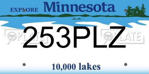 253PLZ Minnesota License Plate