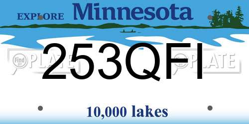 253QFI Minnesota License Plate