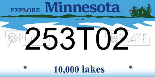 253T02 Minnesota License Plate