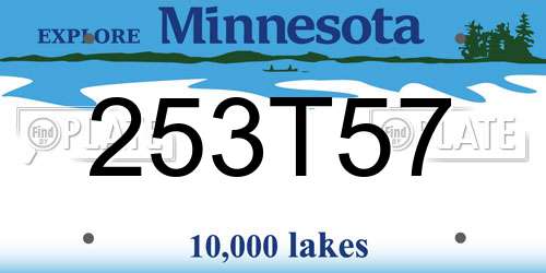 253T57 Minnesota License Plate