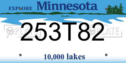253T82 Minnesota License Plate