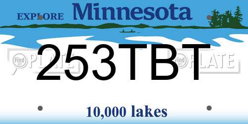 253TBT Minnesota License Plate