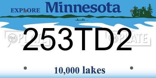 253TD2 Minnesota License Plate
