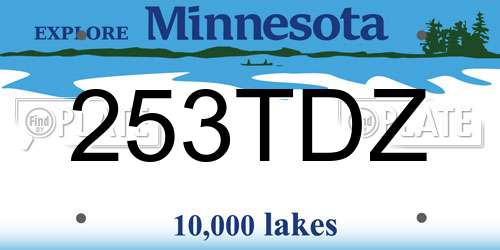 253TDZ Minnesota License Plate