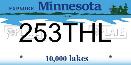 253THL Minnesota License Plate