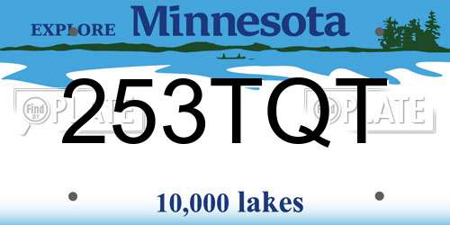 253TQT Minnesota License Plate