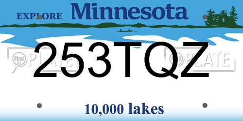 253TQZ Minnesota License Plate