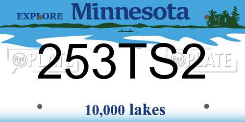 253TS2 Minnesota License Plate