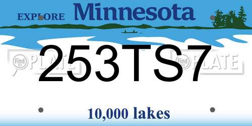 253TS7 Minnesota License Plate