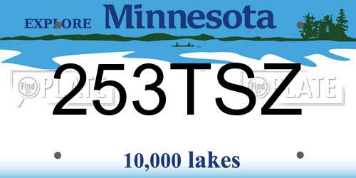 253TSZ Minnesota License Plate