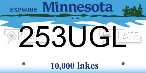 253UGL Minnesota License Plate