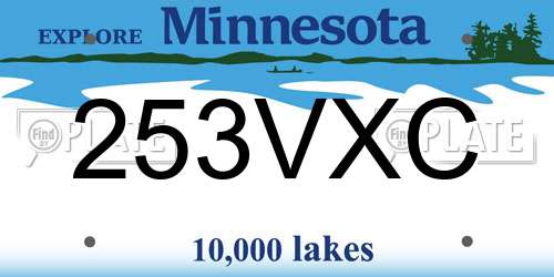 253VXC Minnesota License Plate