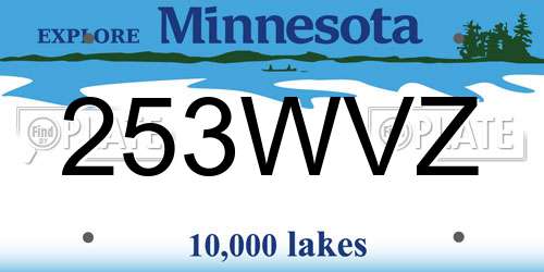 253WVZ Minnesota License Plate