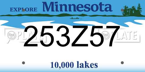 253Z57 Minnesota License Plate