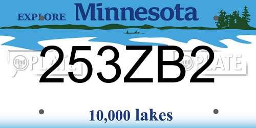 253ZB2 Minnesota License Plate