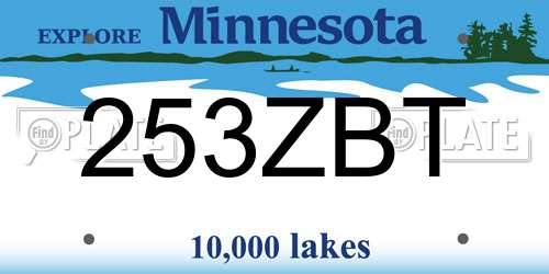 253ZBT Minnesota License Plate