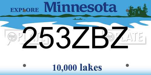 253ZBZ Minnesota License Plate