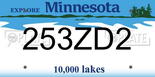 253ZD2 Minnesota License Plate