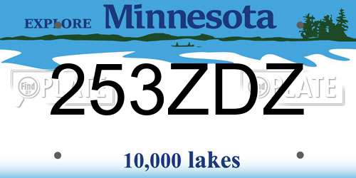 253ZDZ Minnesota License Plate