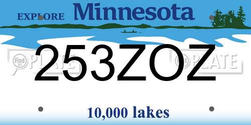 253ZOZ Minnesota License Plate