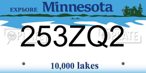 253ZQ2 Minnesota License Plate