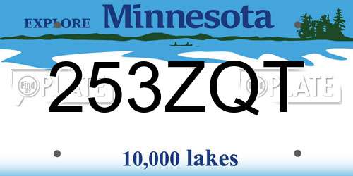 253ZQT Minnesota License Plate